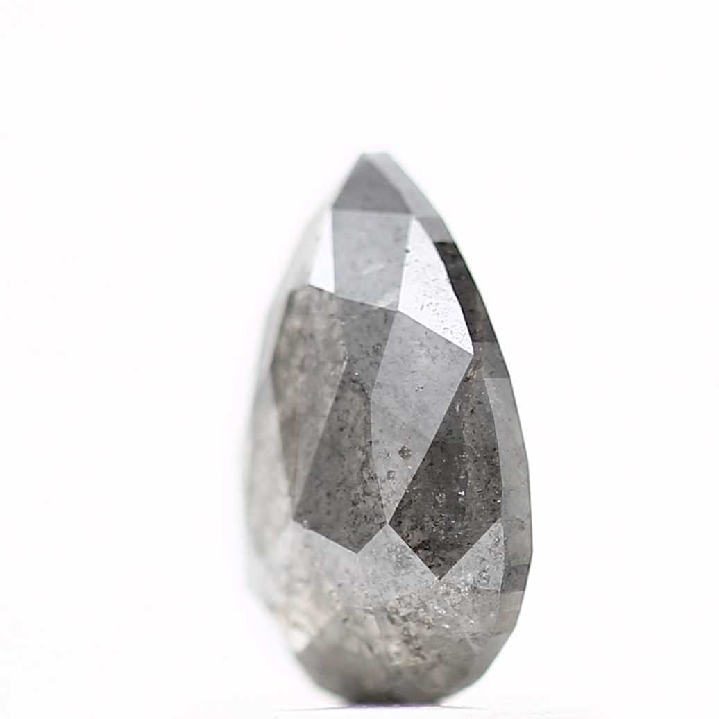 0.85 Carat Salt & Pepper Diamond For Pear Shaped Diamond Band