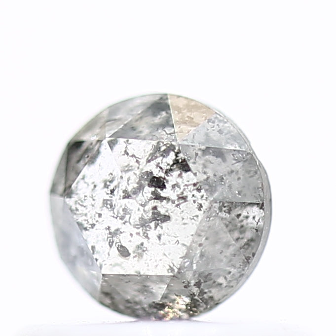 0.52 Carat 4.5 MM Natural Fancy Gray Rose Cut Salt and Pepper Diamond - Blackdiamond