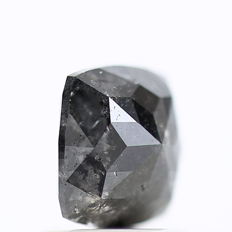 1.19 Ct Cushion Salt Pepper Diamond For Black Diamond Wedding Rings