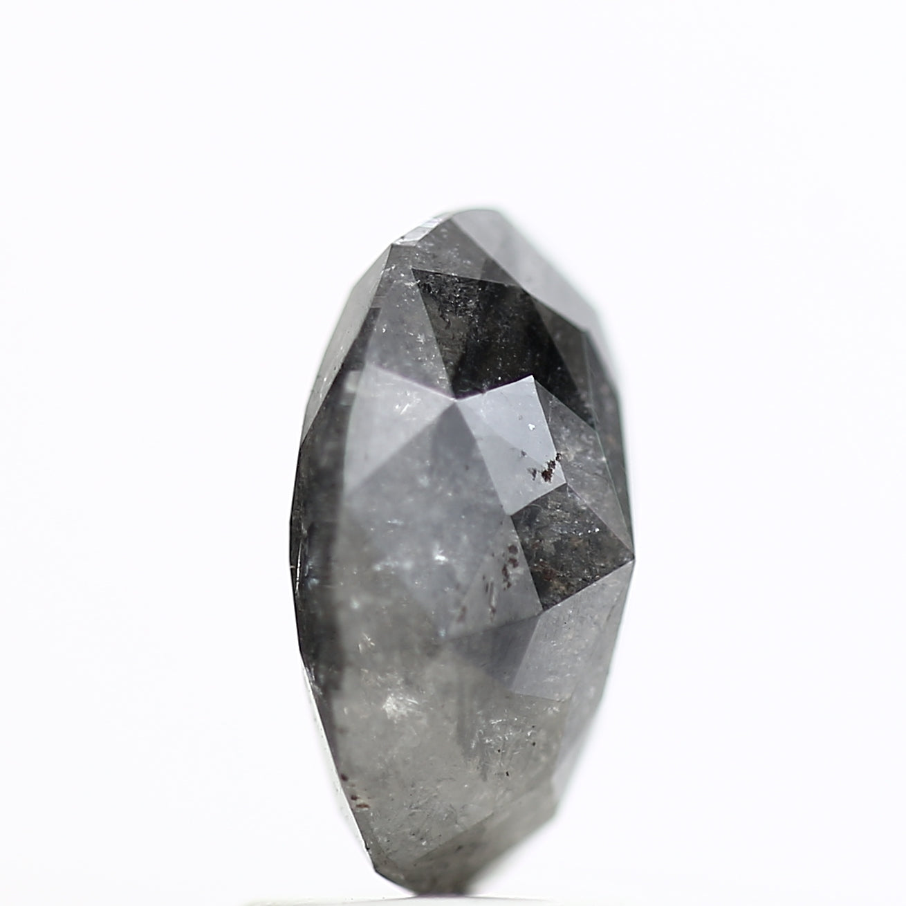 2.21 Carat Fancy Grey Salt and Pepper Oval Diamond 9.54 MM