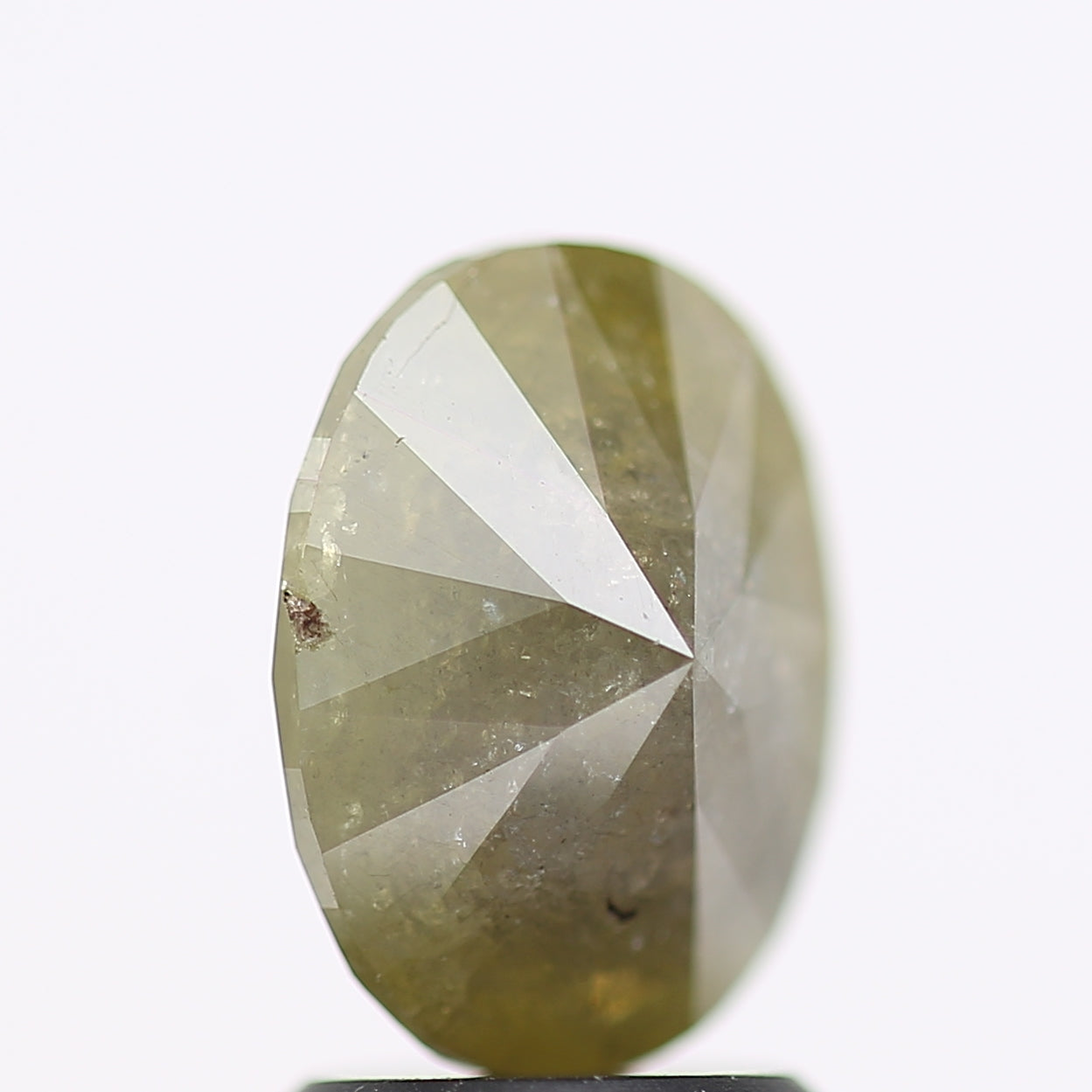 2.12 Carat Natural Yellowish Green Rustic Oval Diamond 9.12 MM