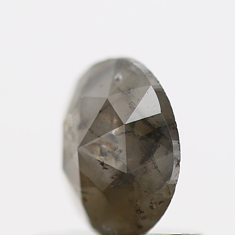 0.43 Carat Rose Cut Oval Gray Natural Diamond 5.9 MM