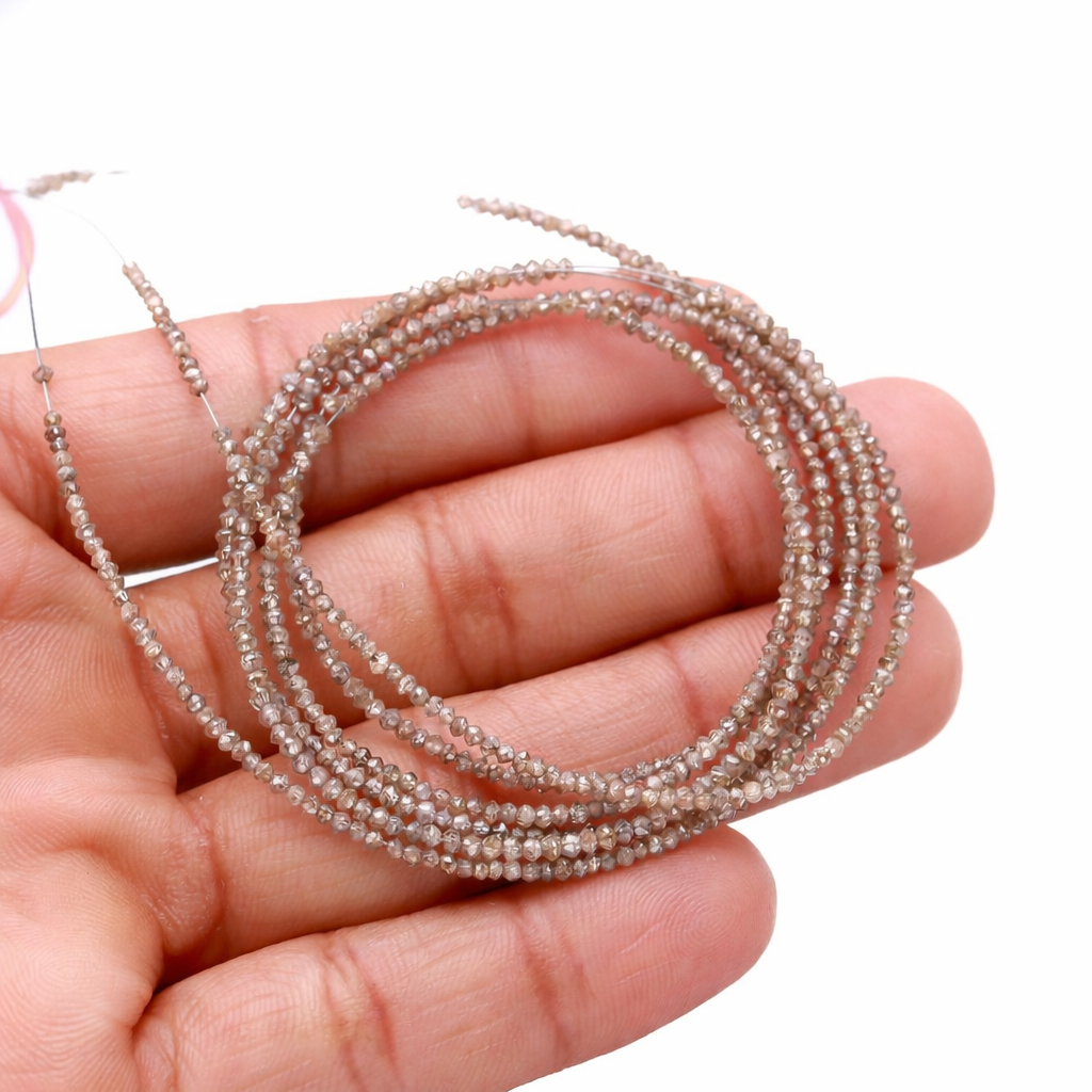 AAA Grade Faceted Brown Diamond Rondelle Beads 1.8-2.5 mm
