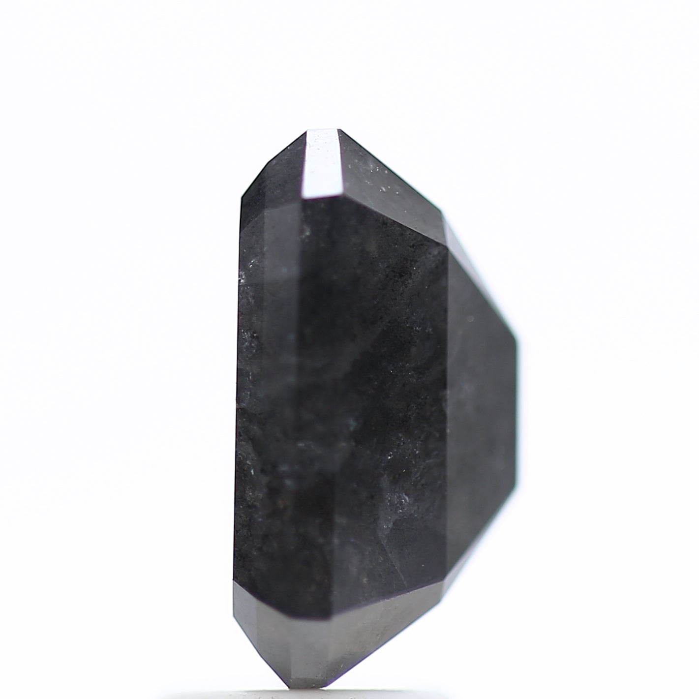 4.45 Carat Natural Fancy Gray Emerald Salt and Pepper Diamond 10.70 MM