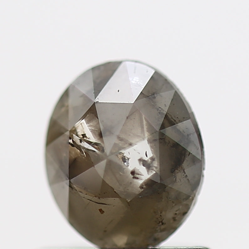 0.43 Carat Rose Cut Oval Gray Natural Diamond 5.9 MM