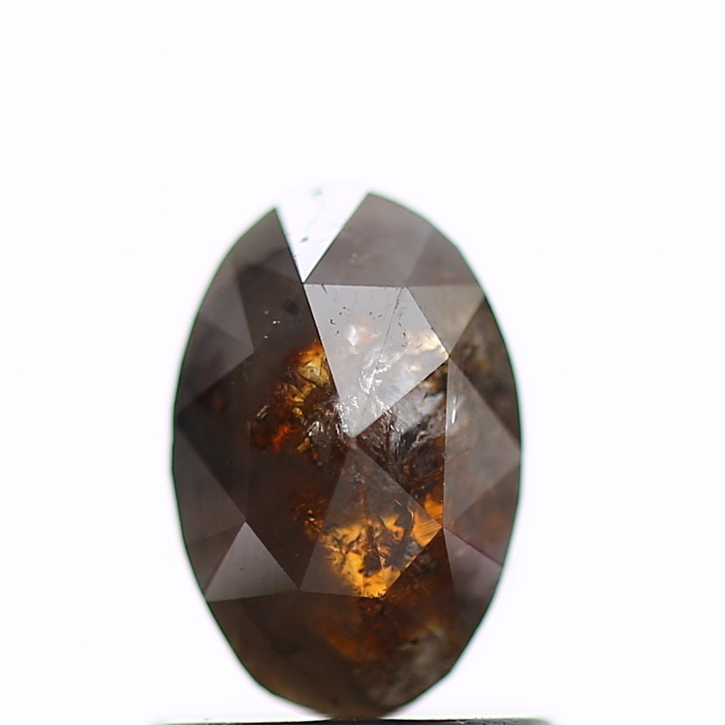 1.22 Carat Natural Rustic Oval Brown Diamond 7.2 MM