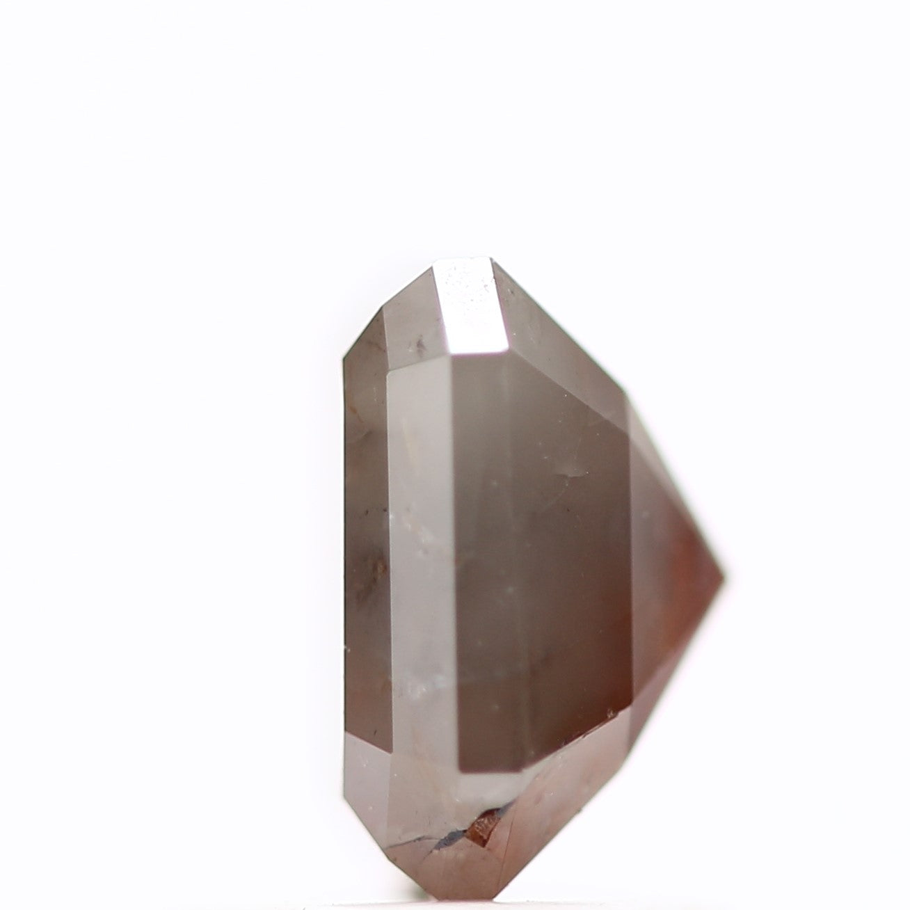 1.37 Carat 6.31 MM Natural Emerald Cut Fancy Gray Red Loose Diamond - Blackdiamond