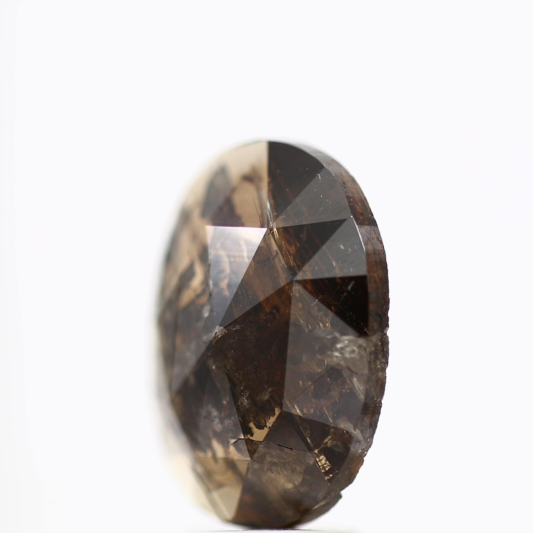 3.40 Carat Oval Natural Rose Cut Diamond 12.64 MM