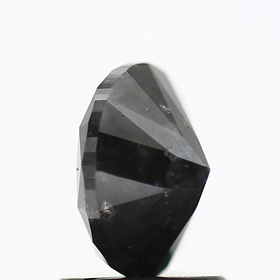 1.20 Carat Fancy Black Oval Cut Natural Diamond 7.17 MM