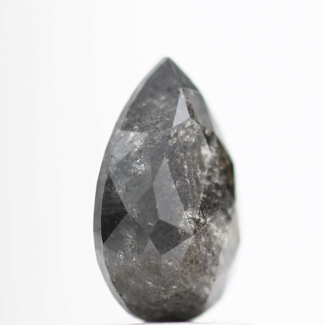 1.06 Carat Pear Loose Salt and Pepper Diamond 8.47 MM