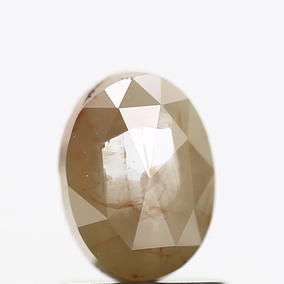 0.86 Carat Rose Cut Oval Yellow Natural Loose Diamond 7 MM