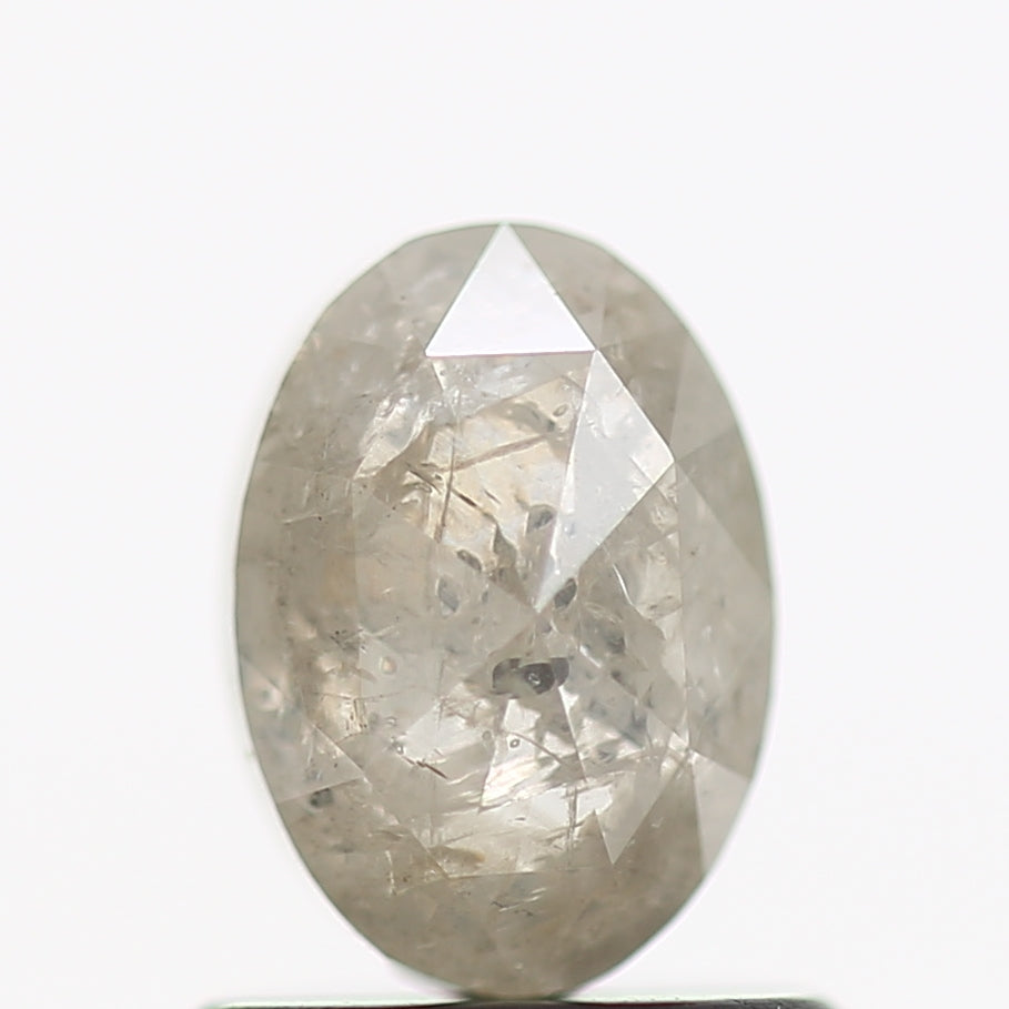 0.87 Carat Oval Cut Natural Grey Salt and Pepper Diamond 6.80 MM