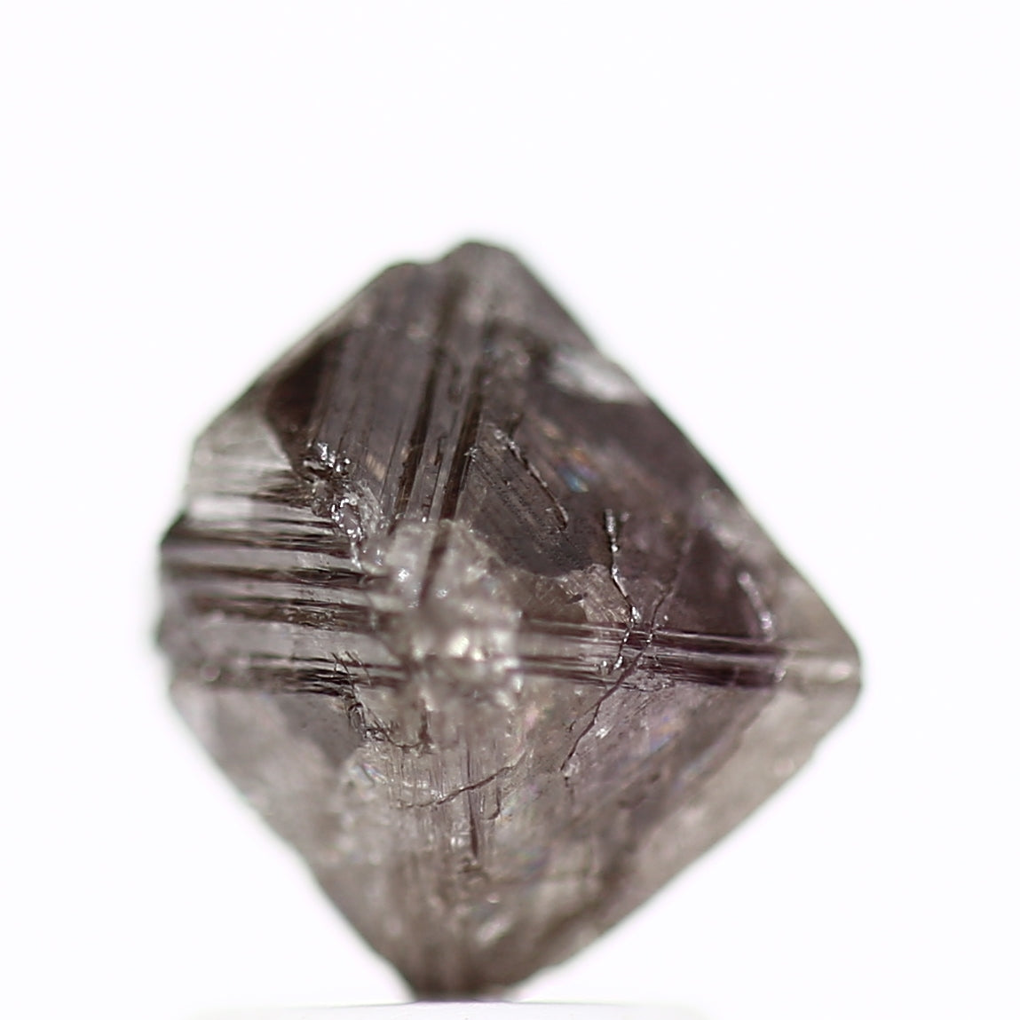 2.67 Carat Fancy Pink Purple Octahedron Rough Natural Diamond 8.2 MM - Blackdiamond