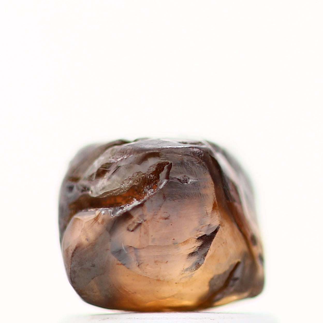 1.44 Carat Fancy Cognac Brown Octahedron Raw Rough Diamond 5.70 MM - Blackdiamond