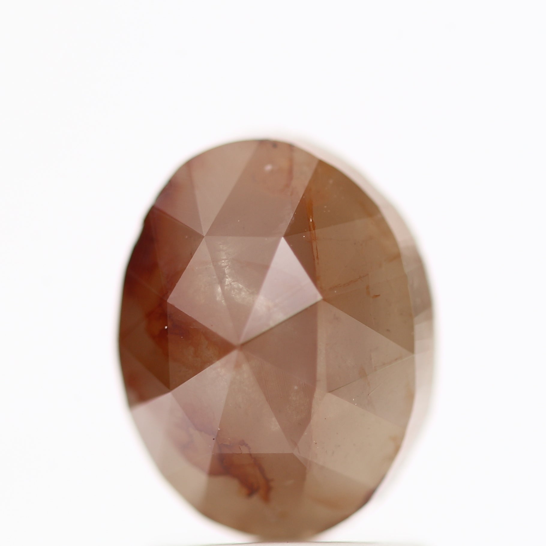 1.76 Carat Natural Orange Rose Cut Oval Loose Diamond 8.06 MM