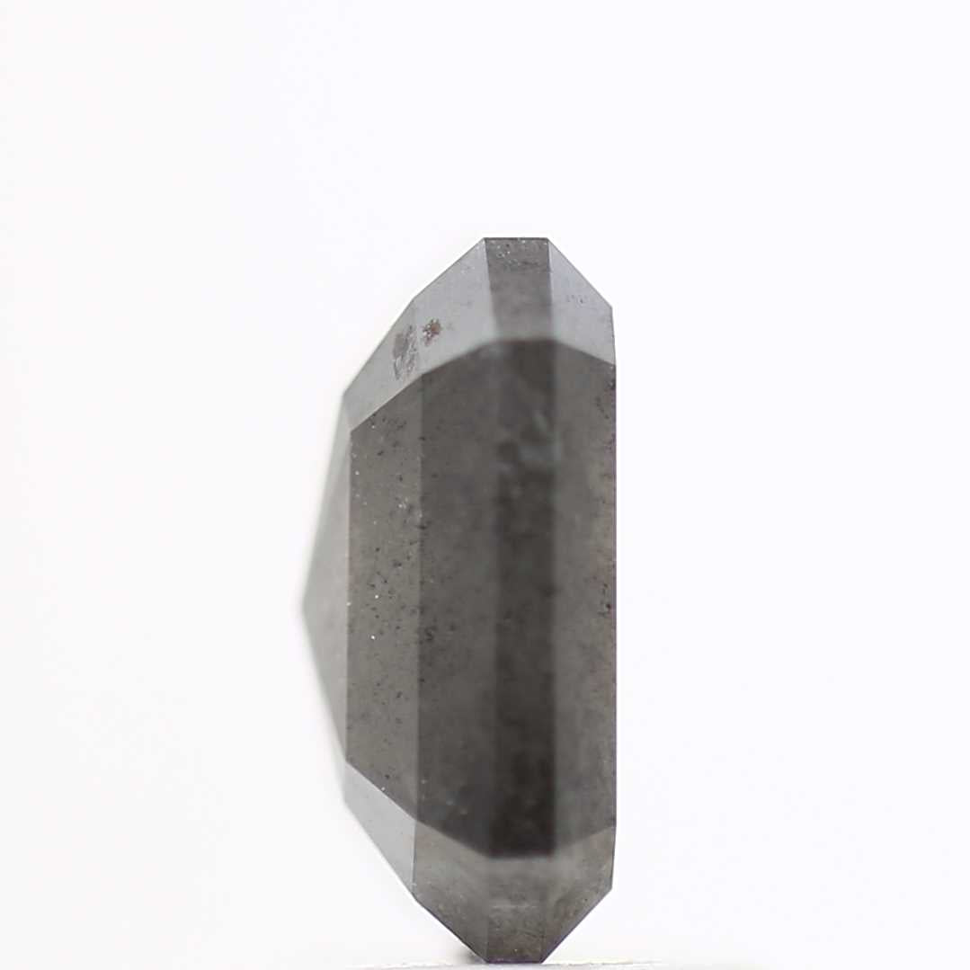 1.67 Carat 7.63 MM Fancy Gray Emerald Cut Salt and Pepper Diamond - Blackdiamond