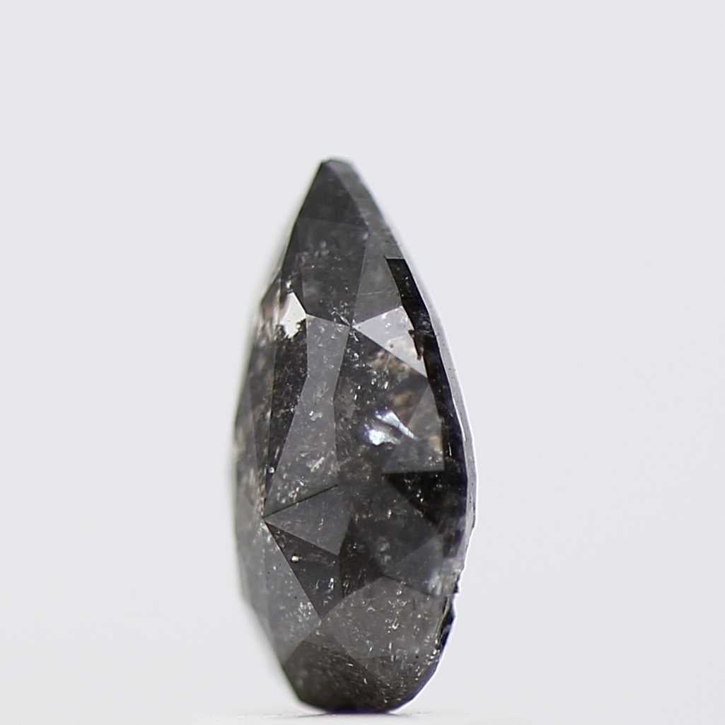 1.13 Carat Gray Natural Pear Rose Cut Loose Diamond