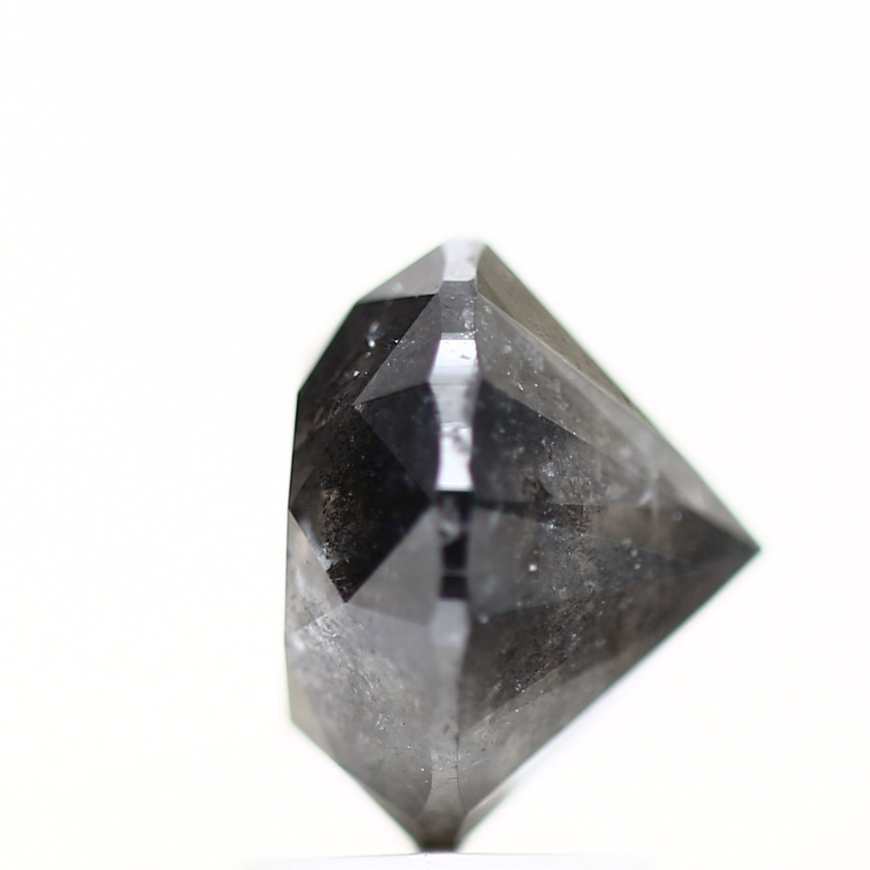 3 Carat Natural Fancy Gray Round Loose Salt and Pepper Diamond 8.3 MM - Blackdiamond
