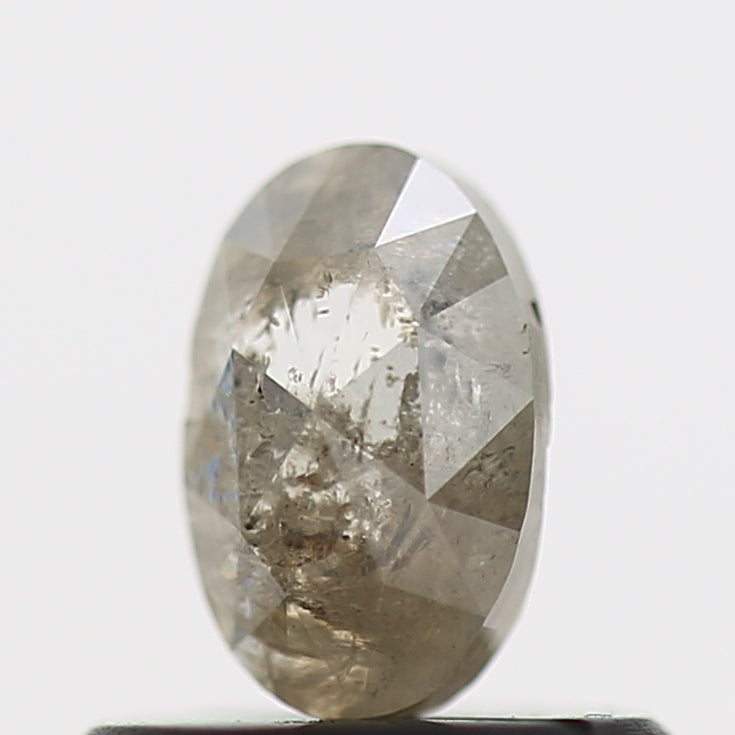 0.40 Carat Gray Oval Rose Cut Natural Diamond 5.58 MM