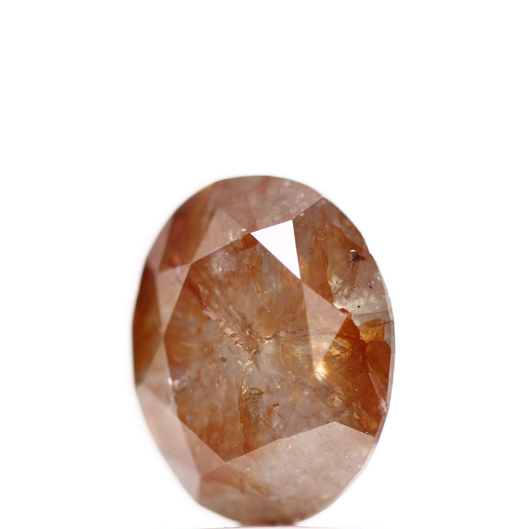 1.71 Carat Design Orange Oval Diamond Cut Ring 7.93 MM