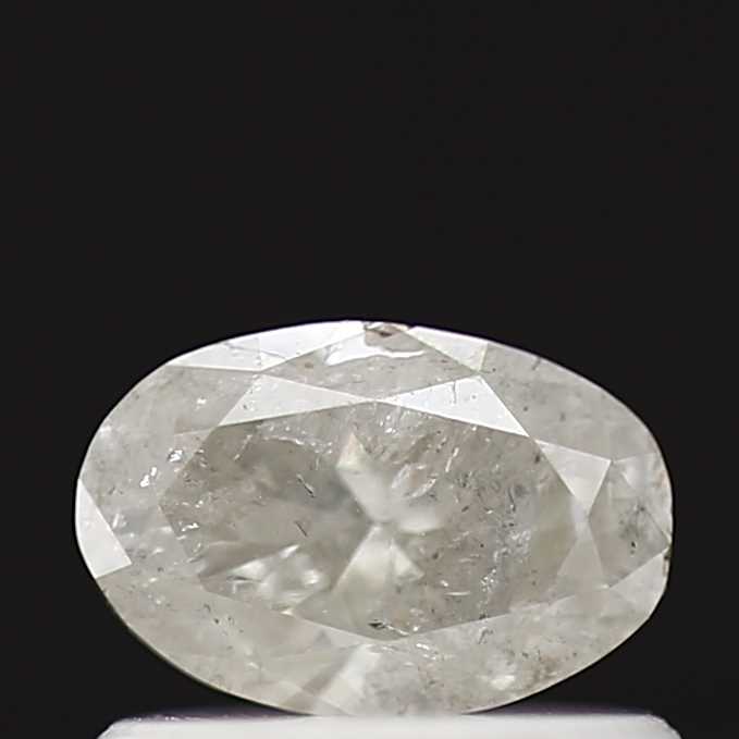 0.49 Carat Milky Gray Oval Shape Salt and Pepper Diamond 6 MM