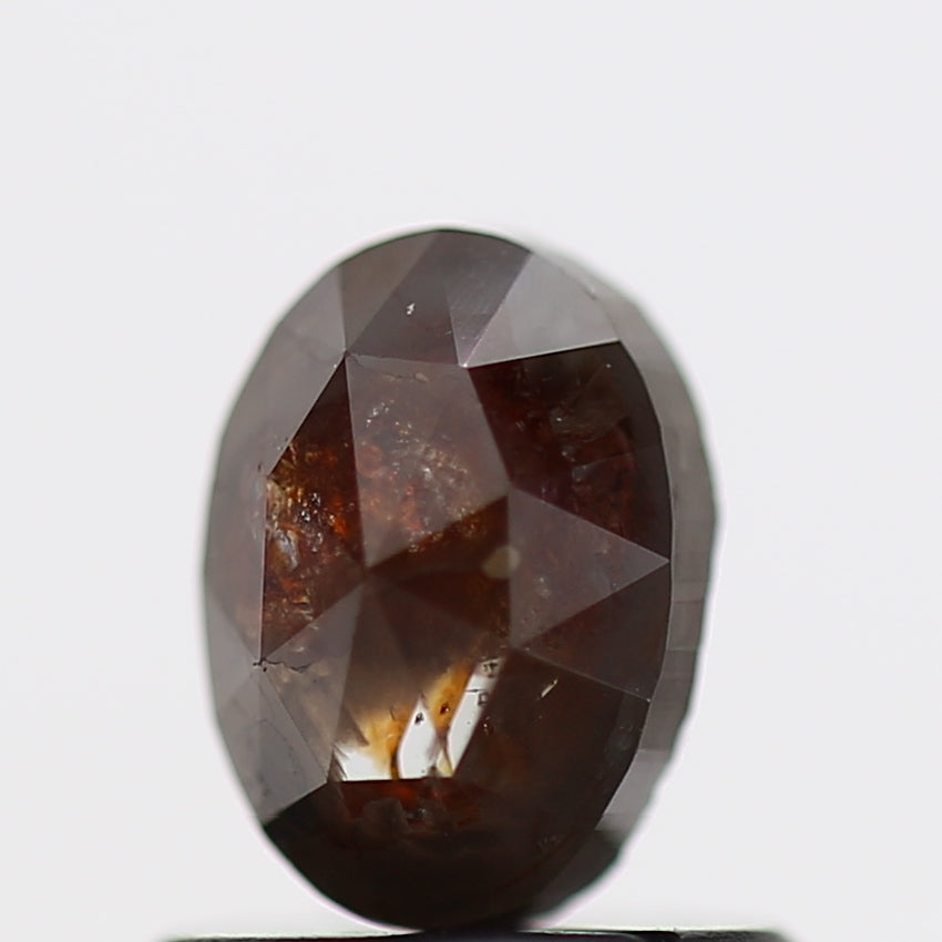 0.80 Carat Natural Red Oval Salt and Pepper Diamond 6.1 MM