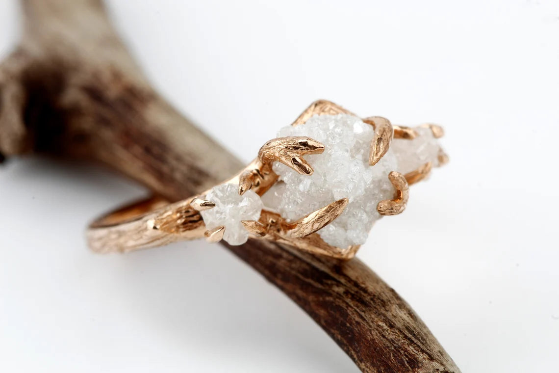 uncut raw ring diamond