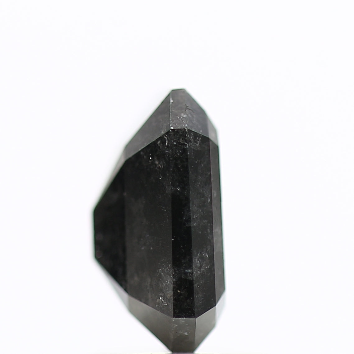 1.81 Ct Natural Color Emerald Cut Black Salt and Pepper Diamond 8.05 MM