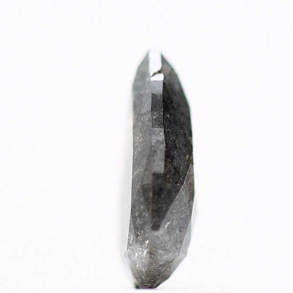 0.82 Carat Natural Pear Salt and Pepper Diamond 8.04 MM