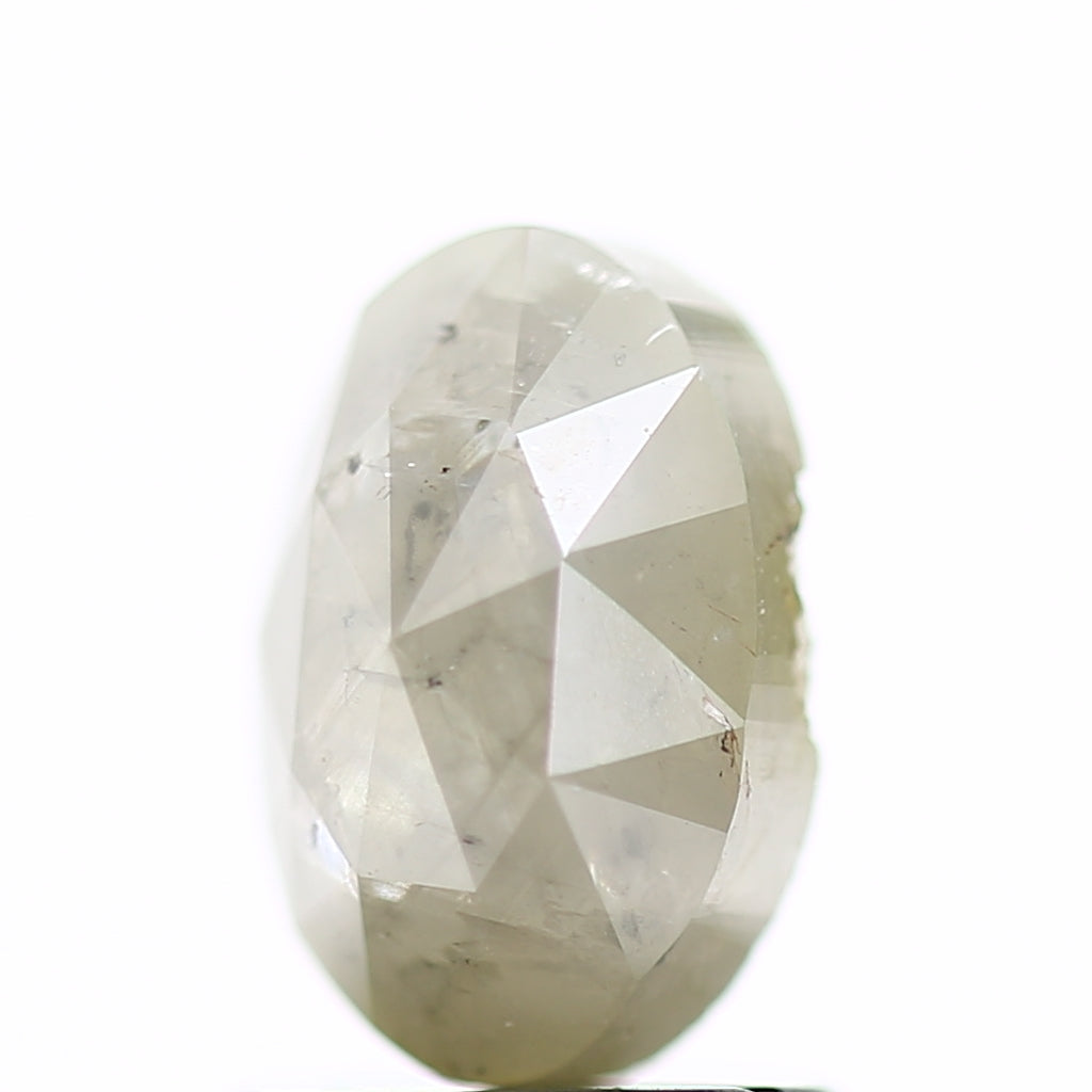 1.39 Carat Natural Salt and Pepper Oval Rose Cut Diamond 7.80 MM