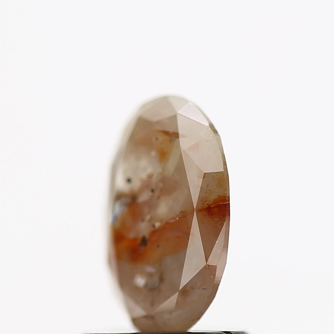 0.84 Carat Oval Brilliant Cut Orange Rustic Diamond 8 MM