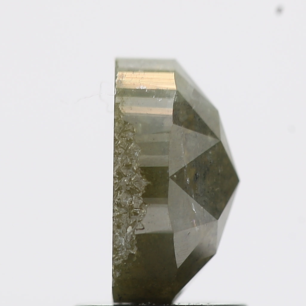 1.59 Carat Oval Rose Cut Salt and Pepper Diamond 7.5 MM