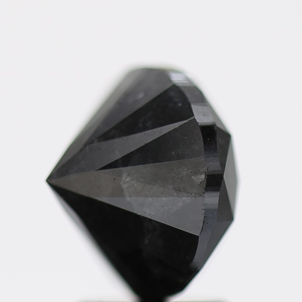 3.29 Carat Fancy Black Round Brilliant Diamond GIA