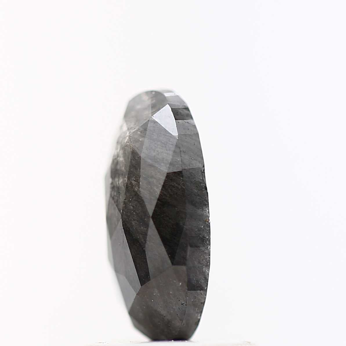 0.81 Carat Elongated Oval Cut Salt and Pepper Diamond 8.37 MM