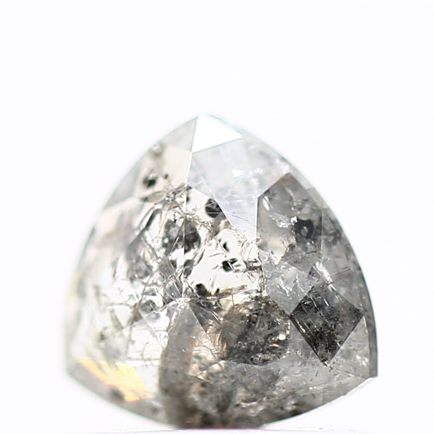 0.70 Carat 5.96 MM Natural Fancy Gray Trillion Salt and Pepper Diamond - Blackdiamond