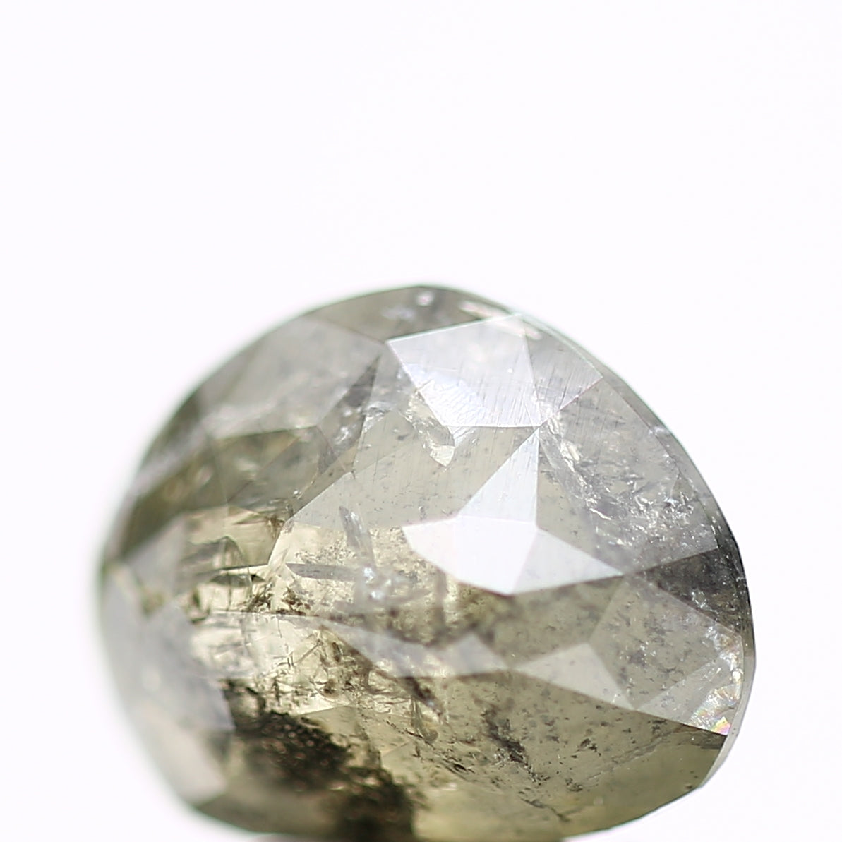 2.56 Carat Natural Green Gray Salt and Pepper Pear Diamond sd02