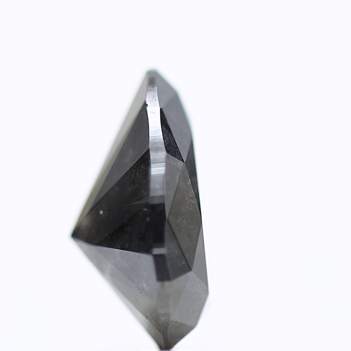 1.84 Carat Gray Black Salt and Pepper Pear Diamond 9.16 MM