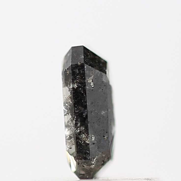 0.41 Carat 5.20 MM Fancy Gray Emerald Cut Salt and Pepper Diamond - Blackdiamond