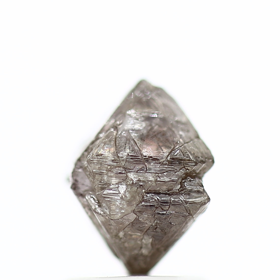 2 Carat Stunning Purple Pink Octahedron Rough Diamond 7.50 MM - Blackdiamond