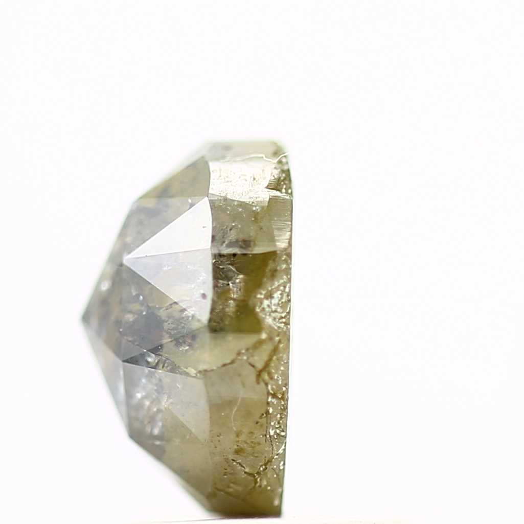 1.44 Carat Green Oval Rose Cut Diamond Loose Natural 7.21 MM