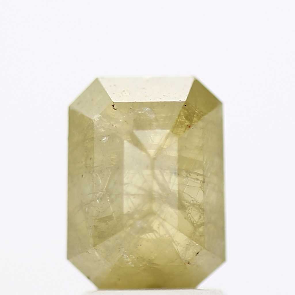 2.21 Carat 8.40 MM Natural Yellow Emerald Cut Salt and Pepper Diamond - Blackdiamond