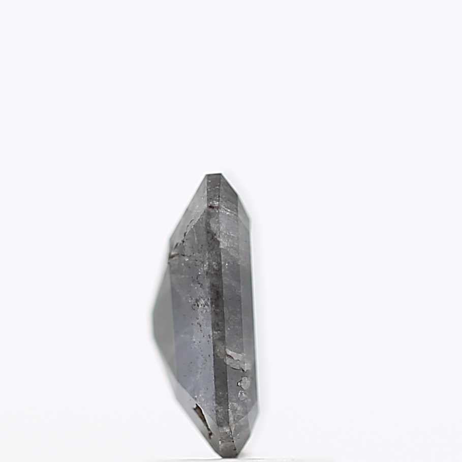 1.46 Carat 8.10 MM Fancy Gray Emerald Cut Salt and Pepper Diamond - Blackdiamond