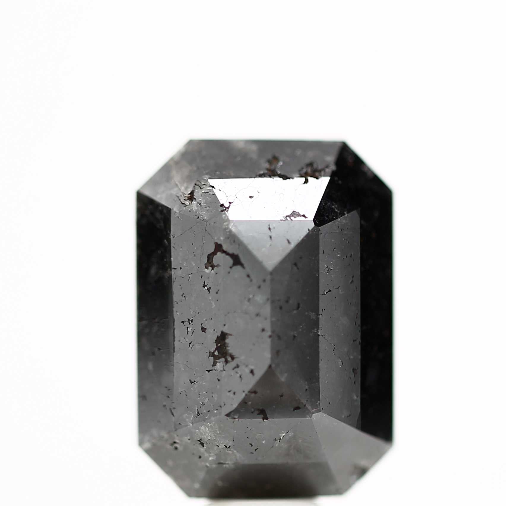 18.30 Carat 17.75 MM Fancy Black Emerald Cut Natural Loose Diamond - Blackdiamond