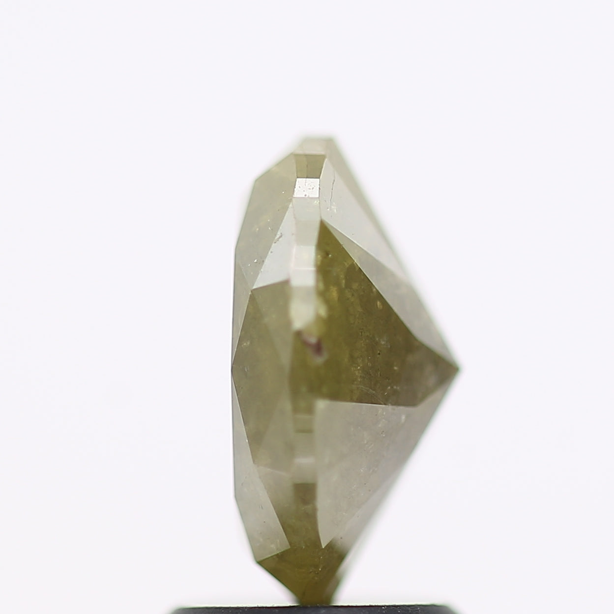 2.12 Carat Natural Yellowish Green Rustic Oval Diamond 9.12 MM