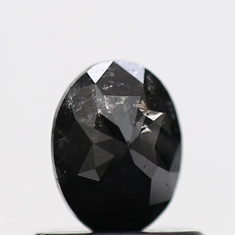 0.48 Carat Black Oval Double Rose Cut Natural Diamond 5.70 MM