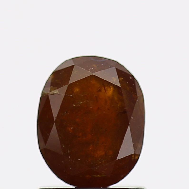 1.28 Carat Natural Fancy Cognac Oval Salt and Pepper Diamond 6.8 MM