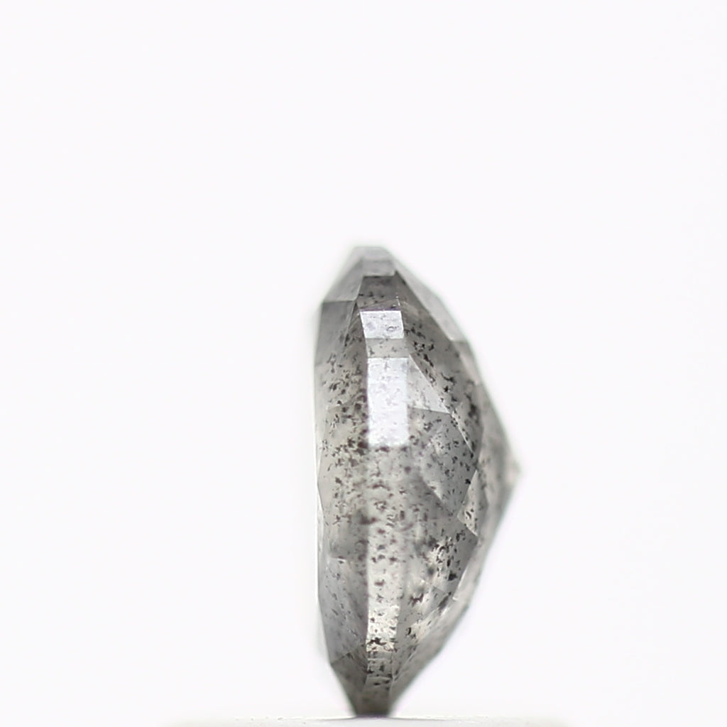 0.97 Carat Oval Gray Rose Cut Salt and Pepper Diamond 6.54 MM