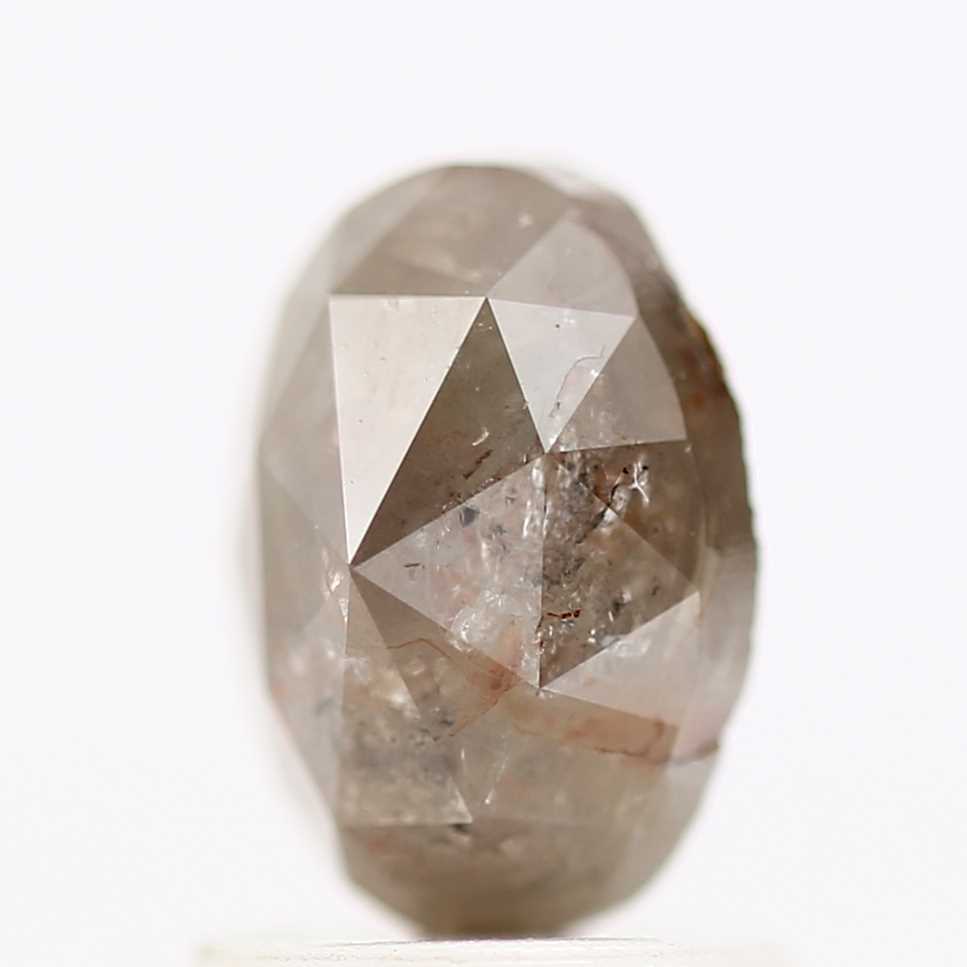Natural Gray Rose Cut 1.2 Ct Oval Diamond 7.55 MM