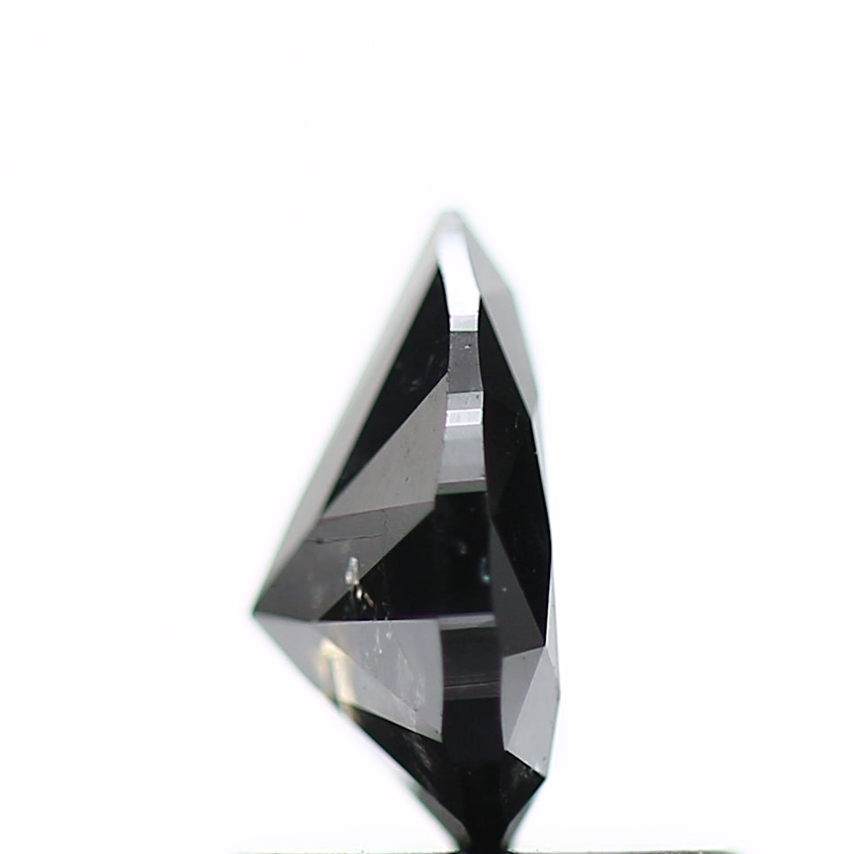 0.79 Carat Fancy Black Pear Salt and Pepper Diamond 7.02 MM
