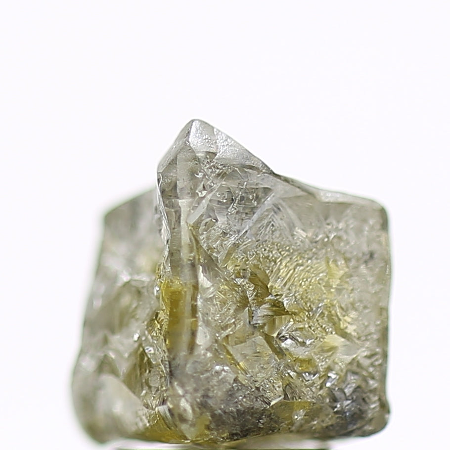 3.54 Carat Natural Yellow Green Raw Rough Cube Diamond 6.5 MM